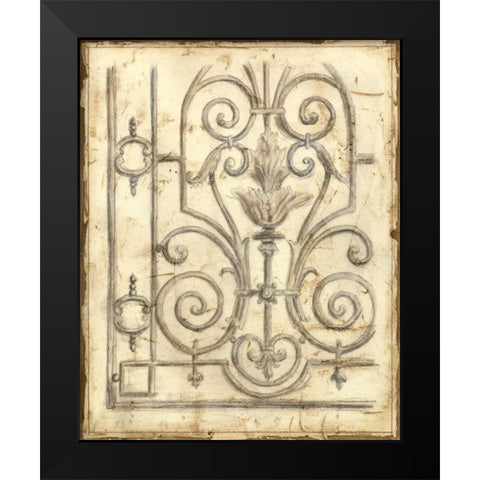 Decorative Iron Sketch III Black Modern Wood Framed Art Print by Meagher, Megan