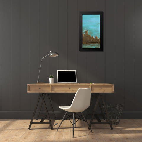 Manhattan Triptych III Black Modern Wood Framed Art Print by Ludwig, Alicia