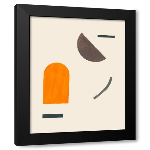 Custom Intraconnected V Black Modern Wood Framed Art Print with Double Matting by Wang, Melissa