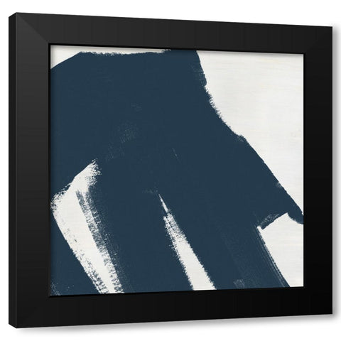 Custom Block Brushwork III Black Modern Wood Framed Art Print by Vess, June Erica