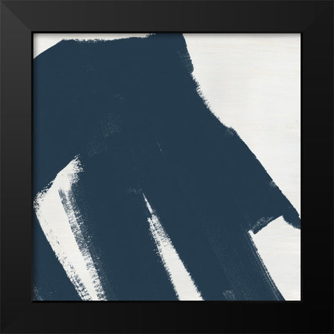 Custom Block Brushwork III Black Modern Wood Framed Art Print by Vess, June Erica