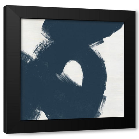 Custom Block Brushwork IV Black Modern Wood Framed Art Print by Vess, June Erica