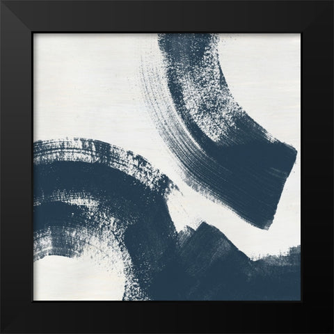 Custom Block Brushwork VI Black Modern Wood Framed Art Print by Vess, June Erica