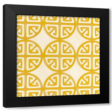 Retro Blockprint I Black Modern Wood Framed Art Print by Vess, June Erica