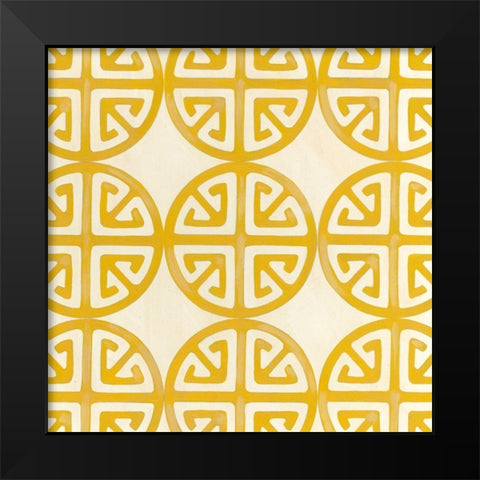 Retro Blockprint I Black Modern Wood Framed Art Print by Vess, June Erica