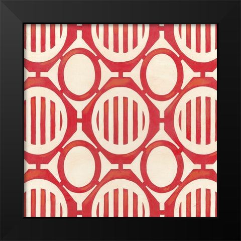 Retro Blockprint II Black Modern Wood Framed Art Print by Vess, June Erica