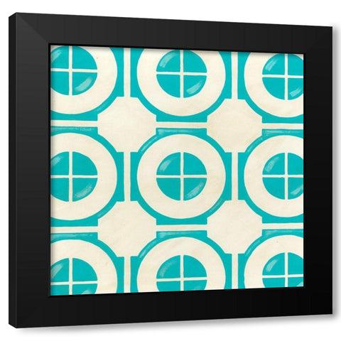 Retro Blockprint III Black Modern Wood Framed Art Print with Double Matting by Vess, June Erica