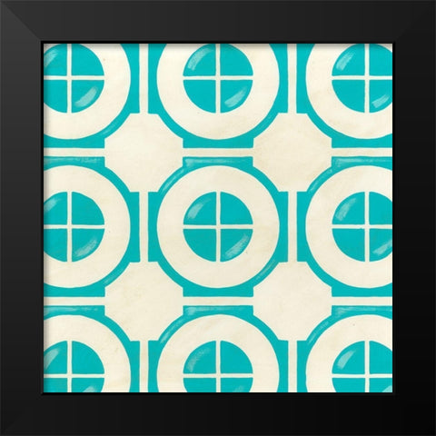 Retro Blockprint III Black Modern Wood Framed Art Print by Vess, June Erica