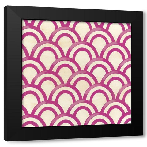 Retro Blockprint VI Black Modern Wood Framed Art Print by Vess, June Erica