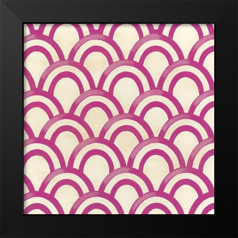 Retro Blockprint VI Black Modern Wood Framed Art Print by Vess, June Erica