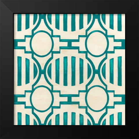 Retro Blockprint VIII Black Modern Wood Framed Art Print by Vess, June Erica