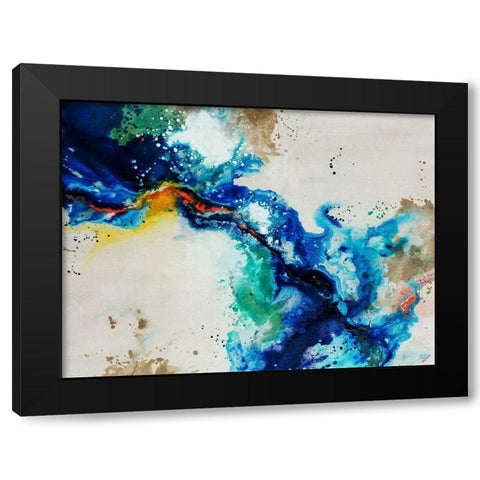 Animated Flow II Black Modern Wood Framed Art Print by Drotar, Rikki