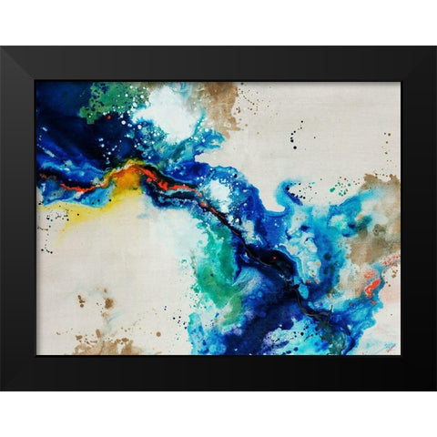 Animated Flow II Black Modern Wood Framed Art Print by Drotar, Rikki