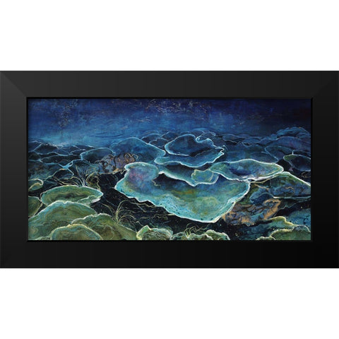 Aqua Glow Black Modern Wood Framed Art Print by Douglass, Farrell