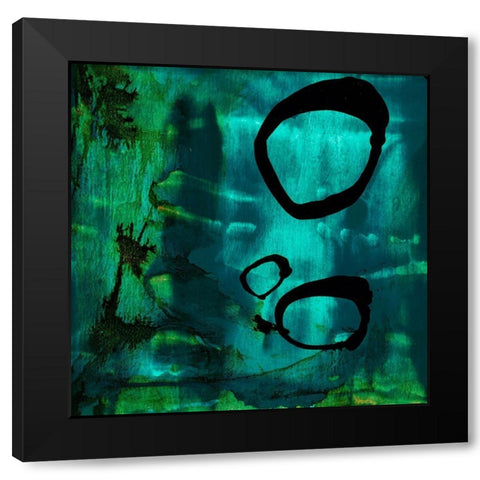 Turquoise Element IV Black Modern Wood Framed Art Print by Jasper, Sisa