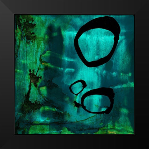 Turquoise Element IV Black Modern Wood Framed Art Print by Jasper, Sisa