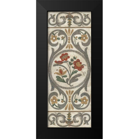 Tudor Rose Panel II Black Modern Wood Framed Art Print by Zarris, Chariklia