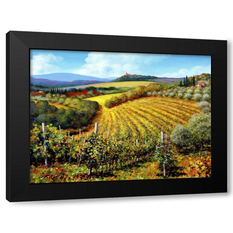Chianti Vineyards Black Modern Wood Framed Art Print by Swanson, Michael