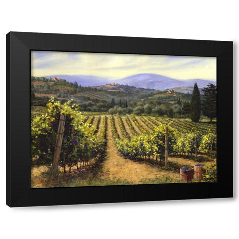 Tuscany Vines Black Modern Wood Framed Art Print by Swanson, Michael