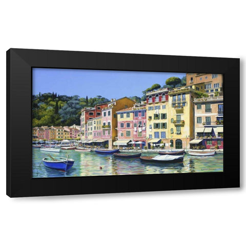 Portofino Black Modern Wood Framed Art Print by Swanson, Michael