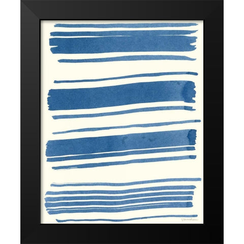 Macrame Blue III Black Modern Wood Framed Art Print by Lam, Vanna