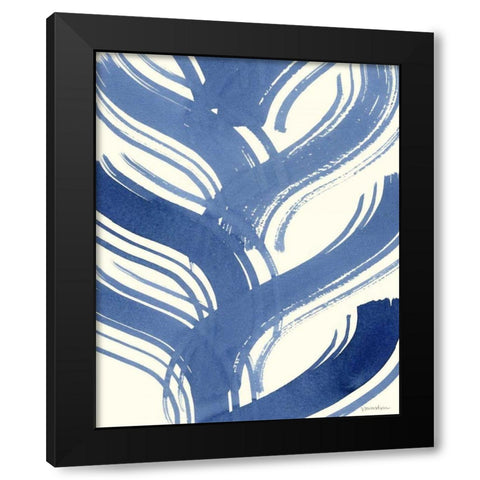 Macrame Blue IV Black Modern Wood Framed Art Print with Double Matting by Lam, Vanna