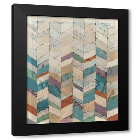 Chevron Overlay I Black Modern Wood Framed Art Print with Double Matting by Meagher, Megan