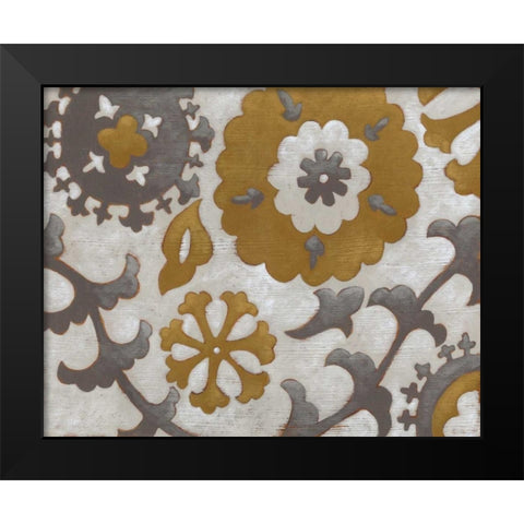 Ochre Suzani I Black Modern Wood Framed Art Print by Zarris, Chariklia