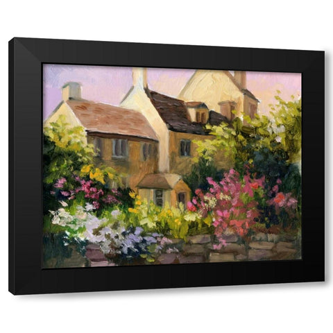 Cotswold Cottage V Black Modern Wood Framed Art Print by Weber, Mary Jean