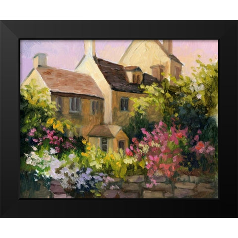 Cotswold Cottage V Black Modern Wood Framed Art Print by Weber, Mary Jean