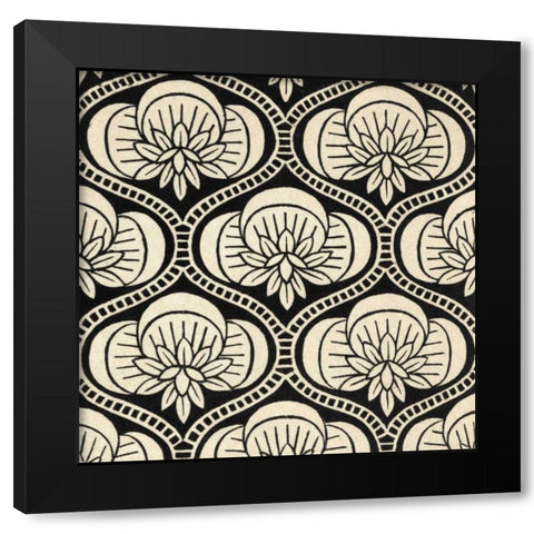 Ornamental Tile Motif I Black Modern Wood Framed Art Print by Vision Studio