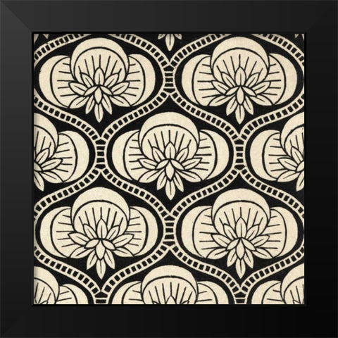 Ornamental Tile Motif I Black Modern Wood Framed Art Print by Vision Studio