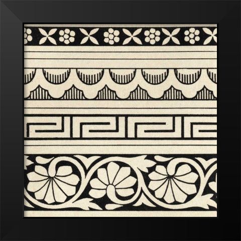 Ornamental Tile Motif III Black Modern Wood Framed Art Print by Vision Studio