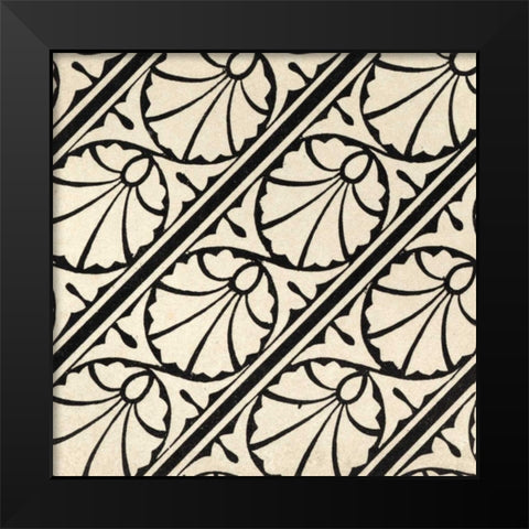 Ornamental Tile Motif VI Black Modern Wood Framed Art Print by Vision Studio