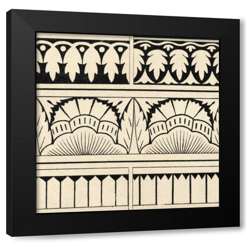 Ornamental Tile Motif VII Black Modern Wood Framed Art Print by Vision Studio