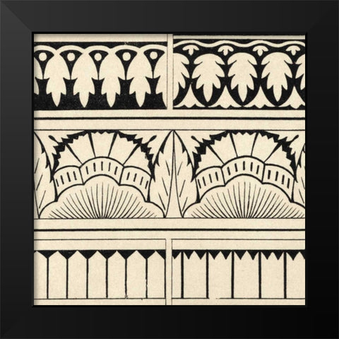 Ornamental Tile Motif VII Black Modern Wood Framed Art Print by Vision Studio