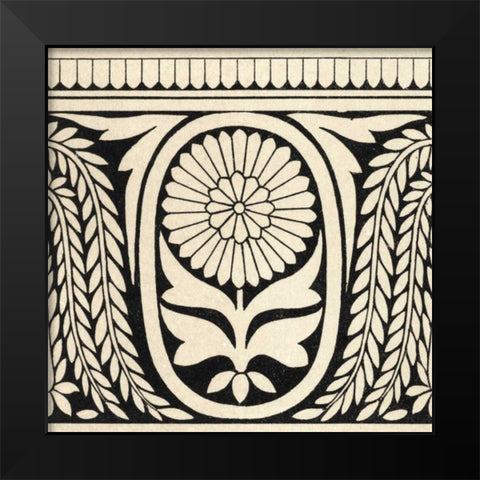 Ornamental Tile Motif VIII Black Modern Wood Framed Art Print by Vision Studio