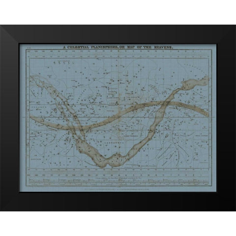 Celestial Planisphere Black Modern Wood Framed Art Print by Evans, W.G.