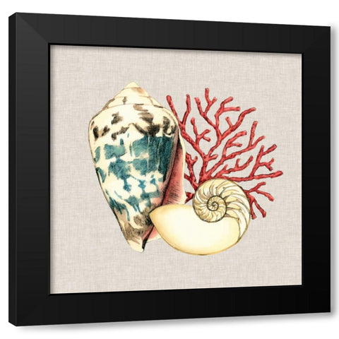 By the Seashore I Black Modern Wood Framed Art Print by Meagher, Megan