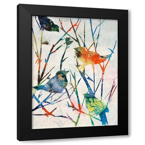 Birdsong Shadows II Black Modern Wood Framed Art Print by Douglass, Farrell