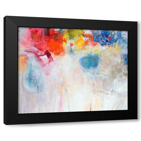 Happy Black Modern Wood Framed Art Print by Maas, Jodi
