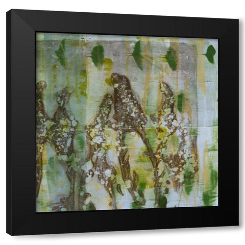 Flower Field II Black Modern Wood Framed Art Print with Double Matting by Goldberger, Jennifer