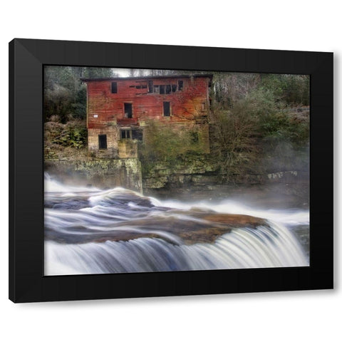 Steamy Morning Black Modern Wood Framed Art Print with Double Matting by Head, Danny