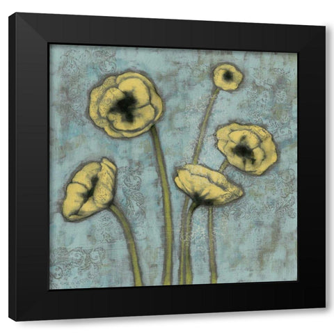 Sun Poppies I Black Modern Wood Framed Art Print with Double Matting by Goldberger, Jennifer