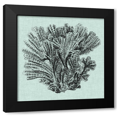 Serene Coral I Black Modern Wood Framed Art Print with Double Matting by Vision Studio