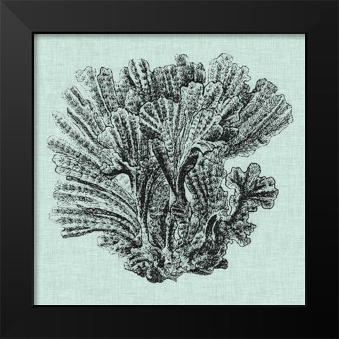 Serene Coral I Black Modern Wood Framed Art Print by Vision Studio