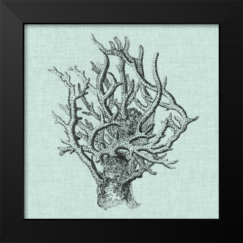 Serene Coral II Black Modern Wood Framed Art Print by Vision Studio