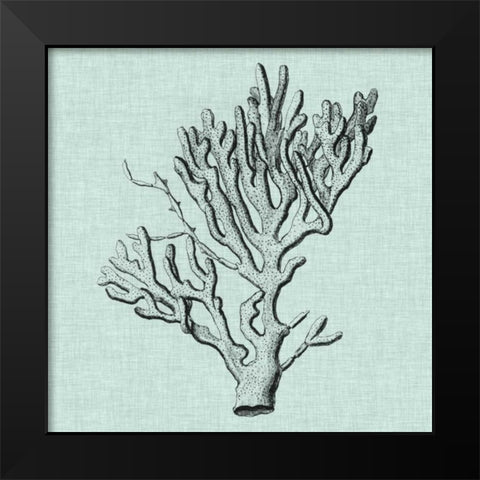 Serene Coral III Black Modern Wood Framed Art Print by Vision Studio