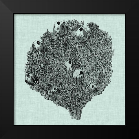 Serene Coral IV Black Modern Wood Framed Art Print by Vision Studio