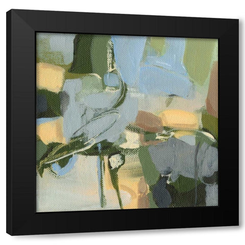Rain Black Modern Wood Framed Art Print with Double Matting by Long, Christina